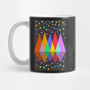 Colorful mountains and hexagons Mug